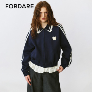 FORDARE/福蝶25早秋双层领可拆卸荷叶边运动外套