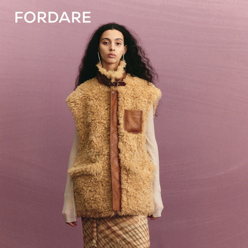 秋冬羊羔毛马甲FORDARE时髦摩登