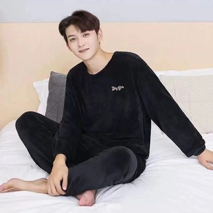 双面绒加厚暖暖套装显瘦宽松珊瑚绒家居可外穿百搭宽松2023新睡衣