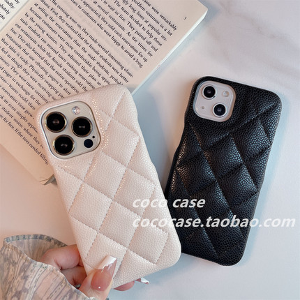 新款16pro大菱格17air小香风15适用苹果14promax手机壳iPhone13皮质12软保护套11荔枝纹时尚简约14pro个性