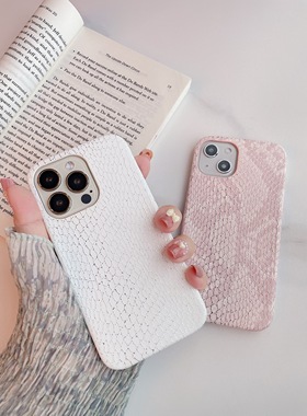 新款16pro麟纹蛇皮15适用苹果14promax手机壳iPhone13女款12pro皮质11保护套xs软壳简约14plus个性高级感奢华