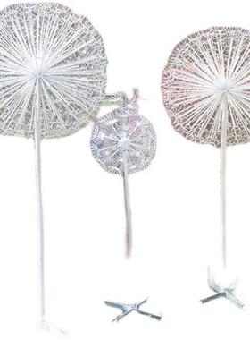 户外不锈钢蒲公英雕塑铁艺发光镂空花朵园林摆件草坪美陈装饰景观