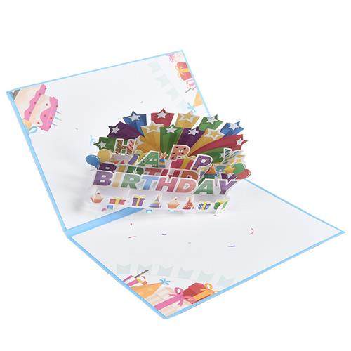 欧美D立体纸卡LED灯带音乐生日贺卡厂家创意彩印立体圣诞贺卡