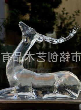 透明树脂轻奢透明摆件酒店玄关客厅现代艺术工艺品抽象创意