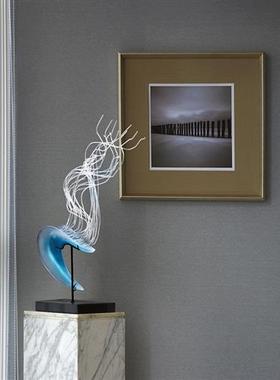 晶悦透明树脂浪花摆件雕塑客厅玄关抽象装饰艺术酒店会所大堂摆设