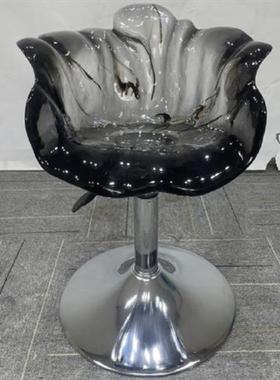 酒店前台透明树脂休闲吧台椅子摆件创意水晶玻璃艺术品凳子雕塑