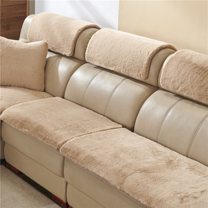 毛绒沙发垫加厚防滑兔毛真皮沙发保护套罩欧式榻榻米地毯飘窗定制