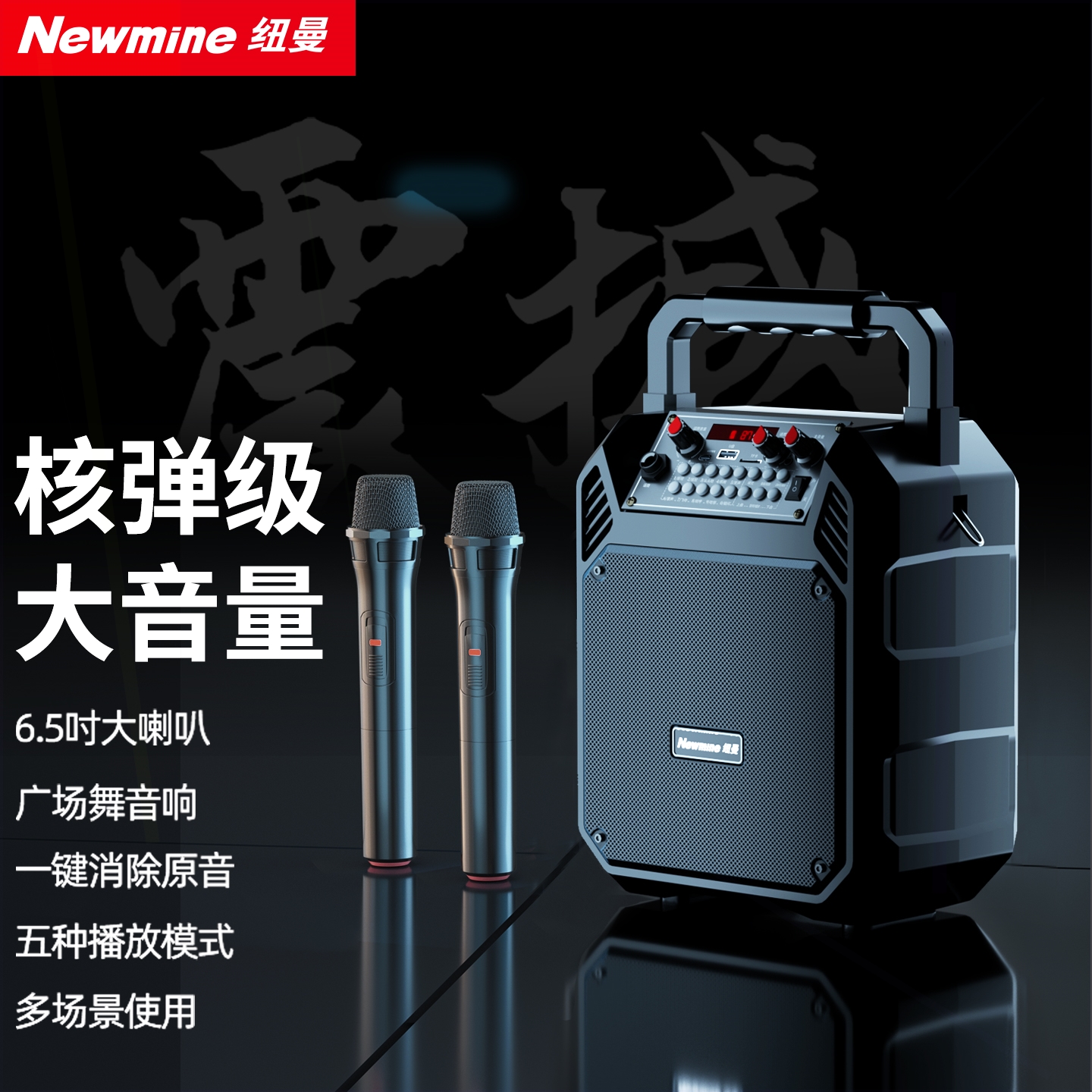 纽曼广场舞音响蓝牙小音箱大音量携式家用户外无线k歌重低音炮便