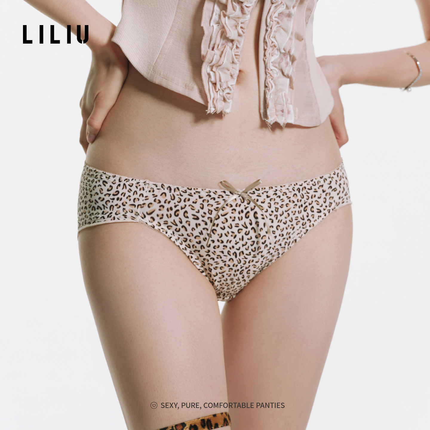 LILIU性感豹纹包臀低腰内裤女图片