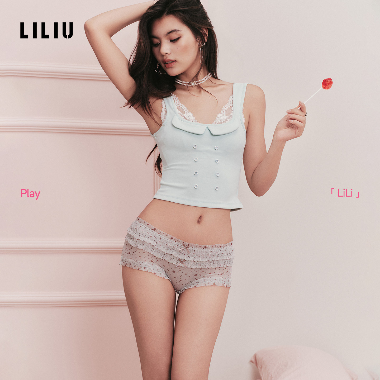 LILIU｜Play · LiLi蕾丝内裤女10A波点小蛋糕低腰三角裤
