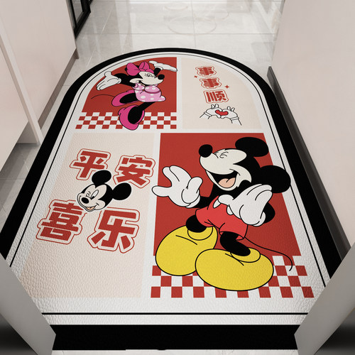 卡通风米奇2025新款入户门地垫进门门口地毯PVC可擦免洗耐脏脚垫