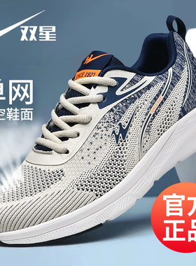 双星大码46码男鞋运动鞋男款夏季透气男士网面47码轻便跑步鞋子男