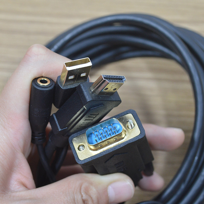 全新带包装 优联VGA转HDMI线5米usb 到手可用