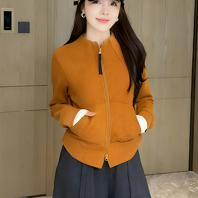 韩系立领双拉链开衫卫衣秋季新款