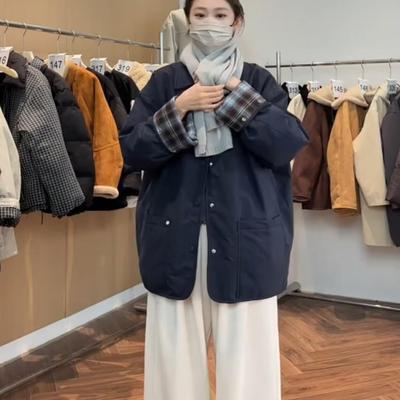 羽绒服粉奈悦加厚保暖韩版Polo领