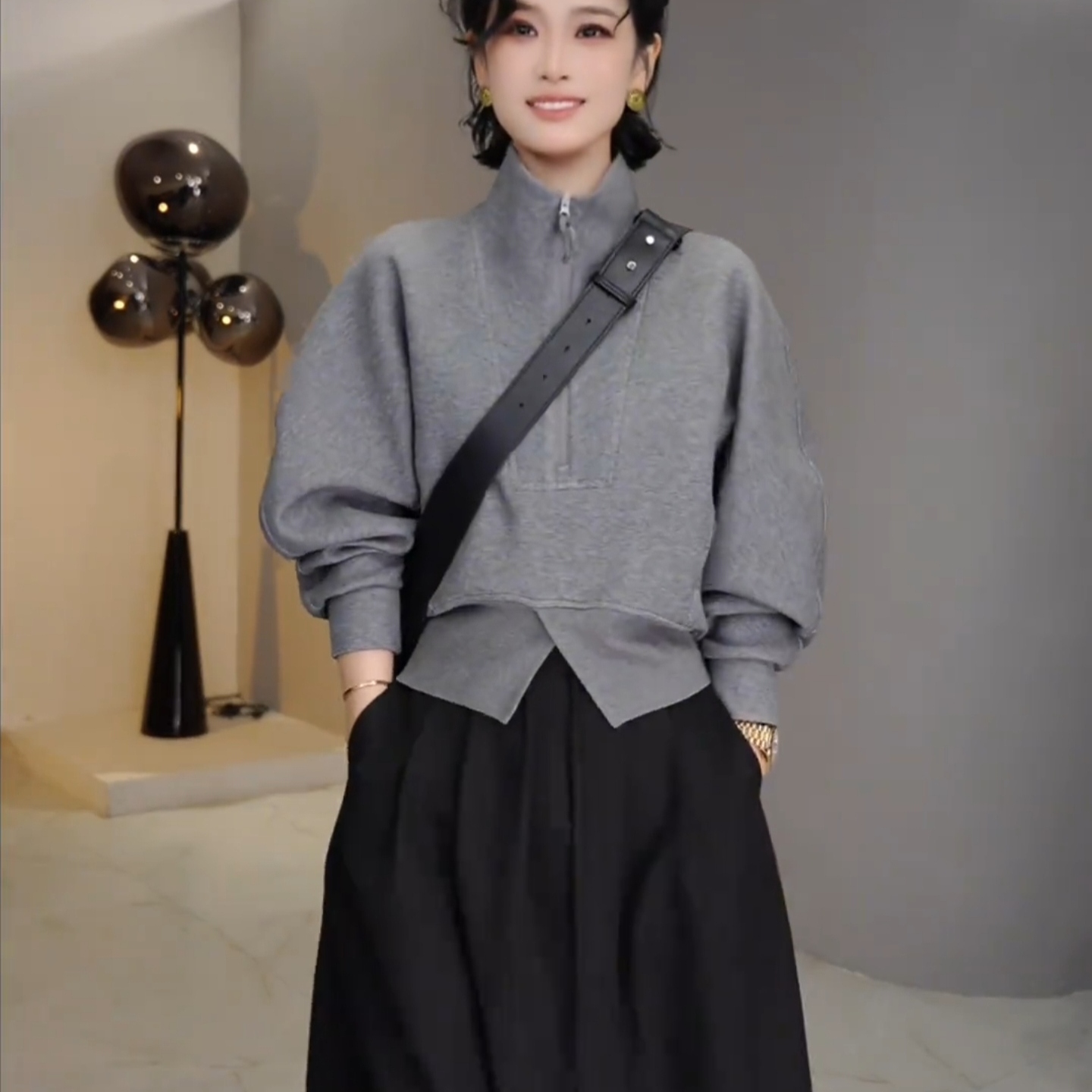 欧货半拉链立领卫衣女秋季新款