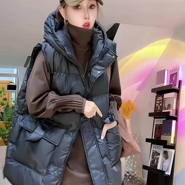 欧货羽绒棉马甲女2025秋冬季新款高级感宽松休闲加厚百搭马夹外套