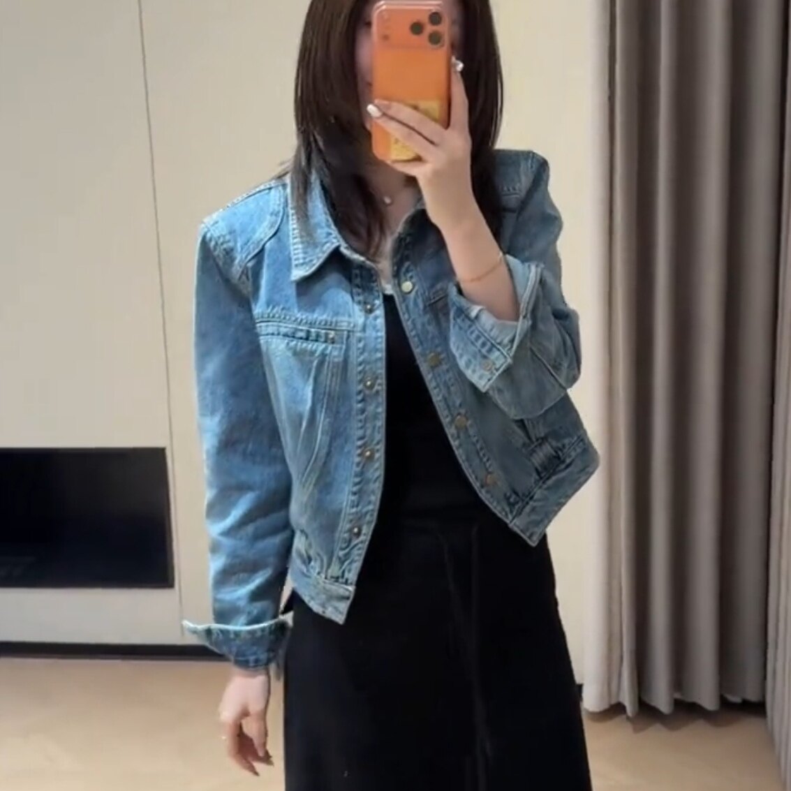 韩版翻领牛仔短外套女2026春季新款时尚宽松百搭休闲长袖夹克上衣