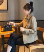 高级感风衣外套女2025秋季 显瘦英伦风休闲上衣 小个子时尚 新款 短款