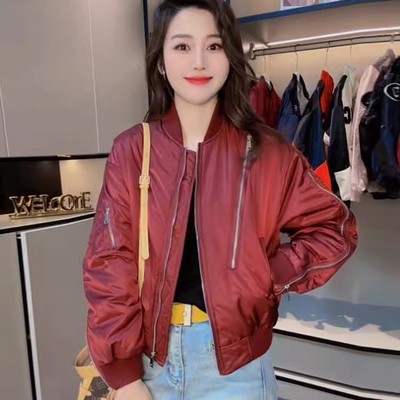 短款立领棒球服加棉外套女