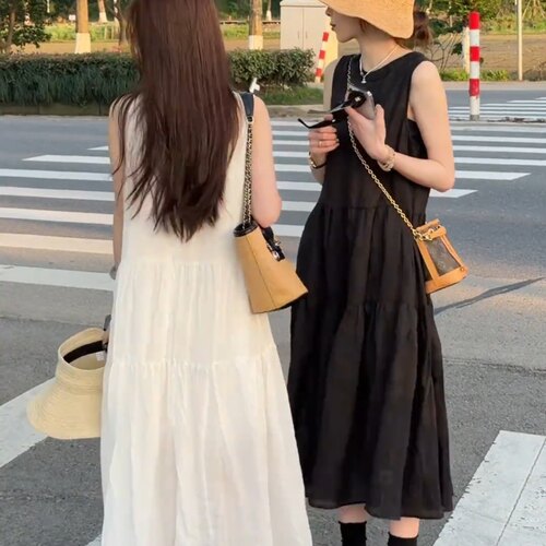 法式高级感无袖连衣裙女夏季新款