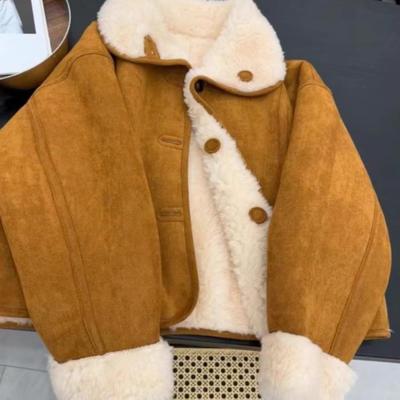 短款毛呢外套粉奈悦加厚保暖百搭