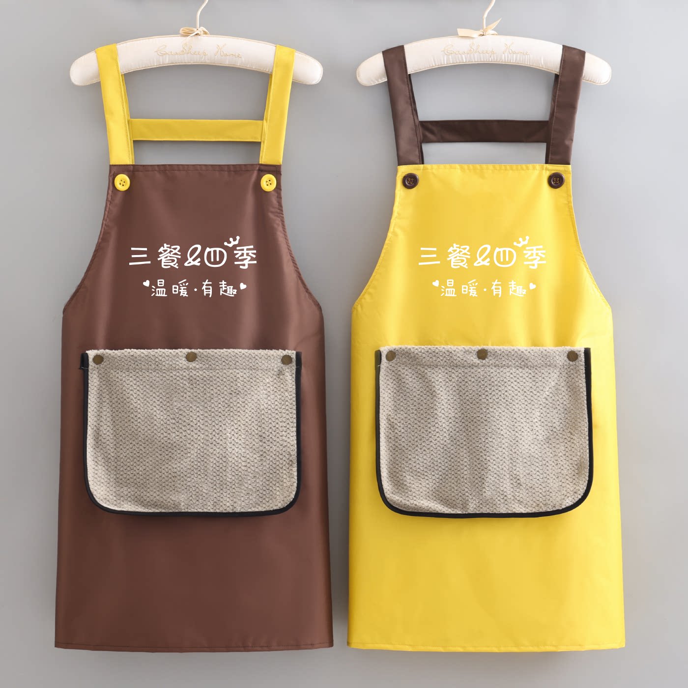 无袖成人防水舒适可爱围裙耐穿耐脏防油污家用干活餐饮上班罩衣