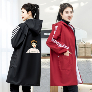 正穿罩衣长袖 外套护衣家居做饭上班定制工作服 围裙厨房大人女时尚