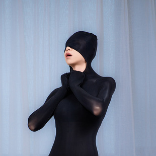 五指五趾头套全包连体衣912针马油袜上身无缝连体油丝滑连身丝袜