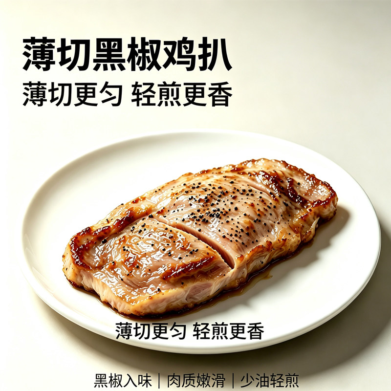 惠隆溪香煎黑椒微辣鸡排薄切单片100g10片装预制菜轻餐饮茶餐厅