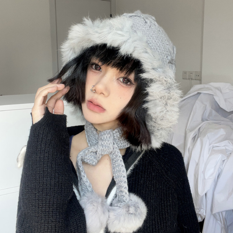 韩系复古冬季出片神器针织帽