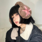 防风护耳防冻耳捂子骑车可爱保暖毛绒耳罩女亚比y2k撞色星星耳暖