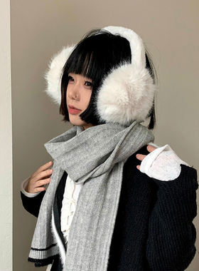 不怕冻耳朵~显脸小大号耳套冬季保暖辣妹可爱Ins耳暖女毛茸茸耳罩