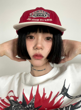 美式刺绣平檐棒球帽男拼色hippop显脸小嘻哈帽子街舞休闲鸭舌帽女