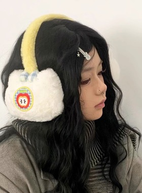 ola原创自制小猫蝴蝶结耳罩保暖护耳冬季户外耳暖苹果刺绣耳捂子