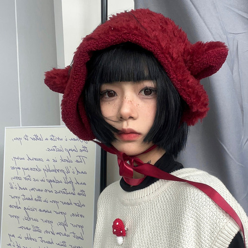 小羊耳朵甜美秋冬季可爱
