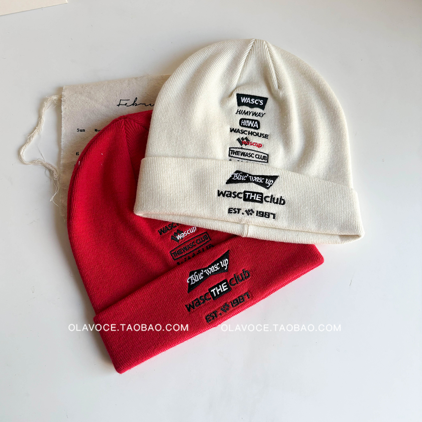 美式街头嘻哈字母刺绣毛线帽