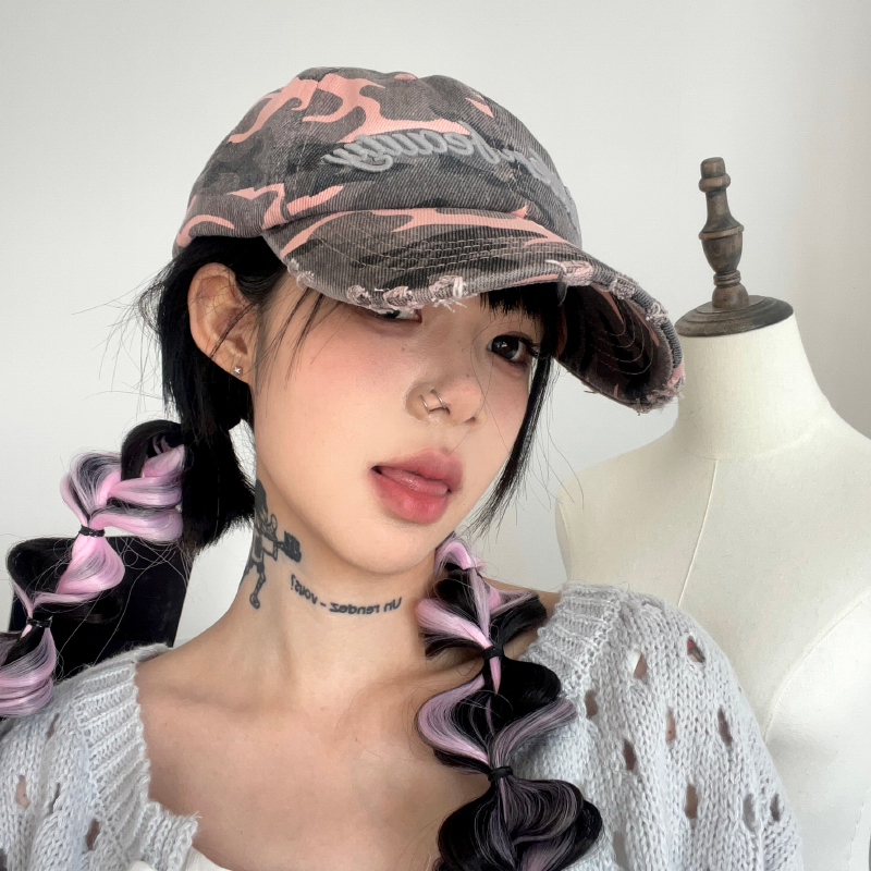 立体绣设计韩系甜酷鸭舌帽