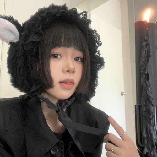 小羊造型甜美可爱雷锋帽