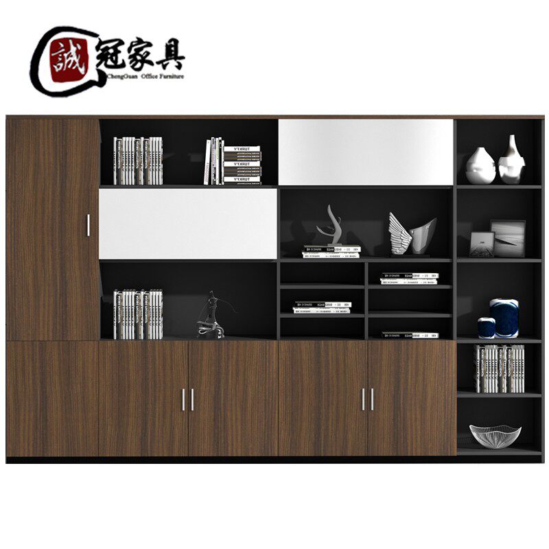 办公家俱老板室背景文件柜子木质文件柜书柜组合板式资料档案柜