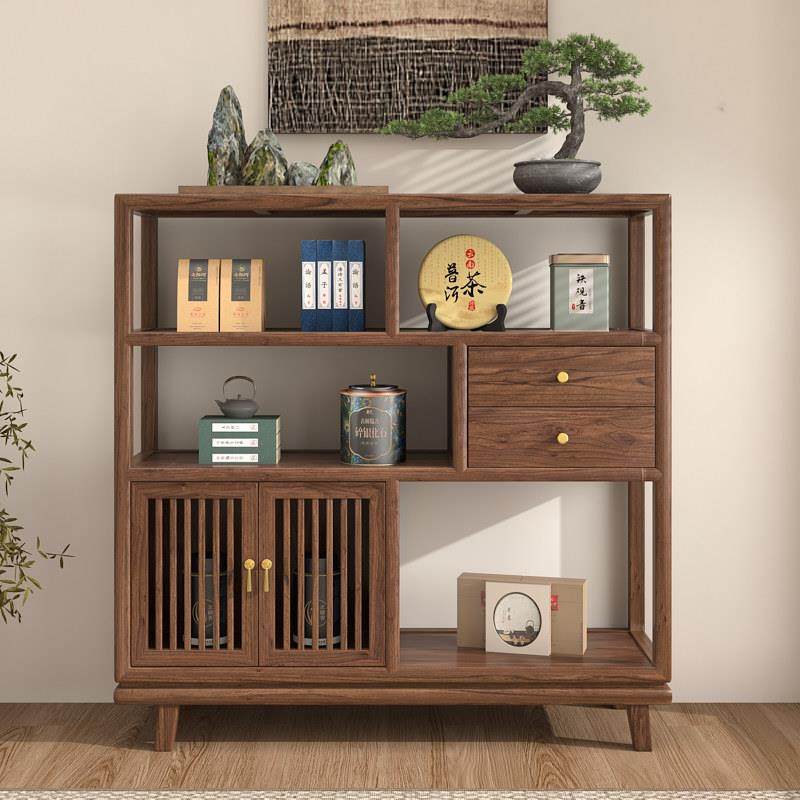 中式博古架收纳柜茶叶茶室置物架茶室茶具收纳层架榆木展示架餐柜,住宅家具,餐边柜,淘宝优惠券,粉丝福利购,淘宝优惠卷
