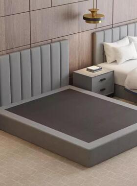 五星酒店实木床架落地床头榻榻米床箱体现代简约轻奢定制床垫家具