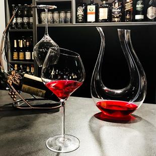 创意醒酒器 北欧ins风奢华高脚杯 红酒杯套装 家用个性 大号斜口杯