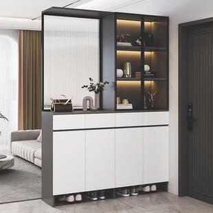 实木玄关柜入户正对门客厅隔间轻奢高级感现代鞋柜靠墙一体屏风柜