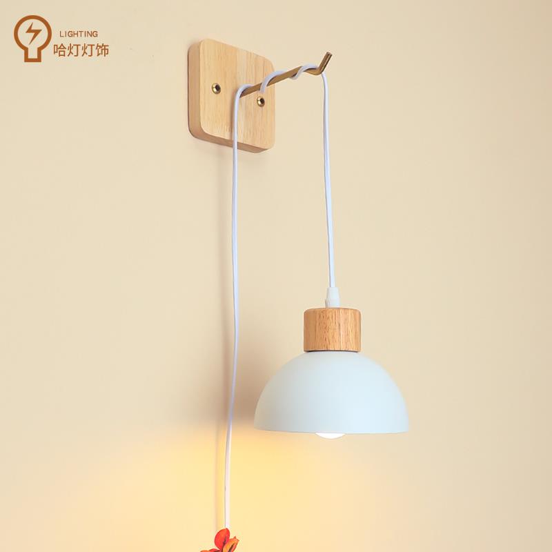 卧室床头挂灯悬挂壁灯插头氛围灯厨房小夜灯创意插电壁挂灯直插式