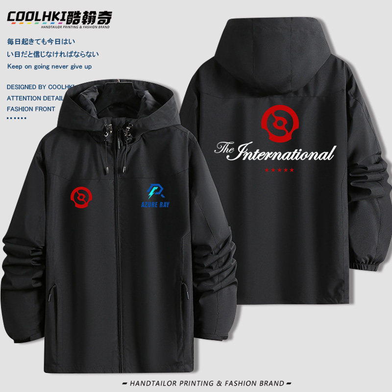 DOTA2刀塔TI12应援服战队AR同款连帽冲锋衣薄款内胆加厚外套男装