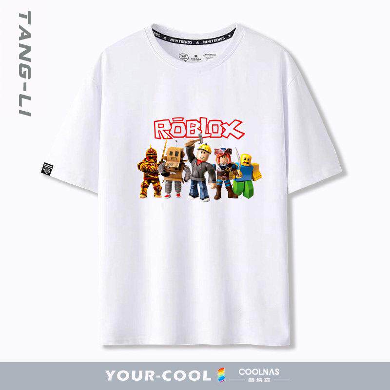 ROBLOX虚拟世界卡通游戏周边纯棉短袖T恤潮流简约青少年半袖夏款
