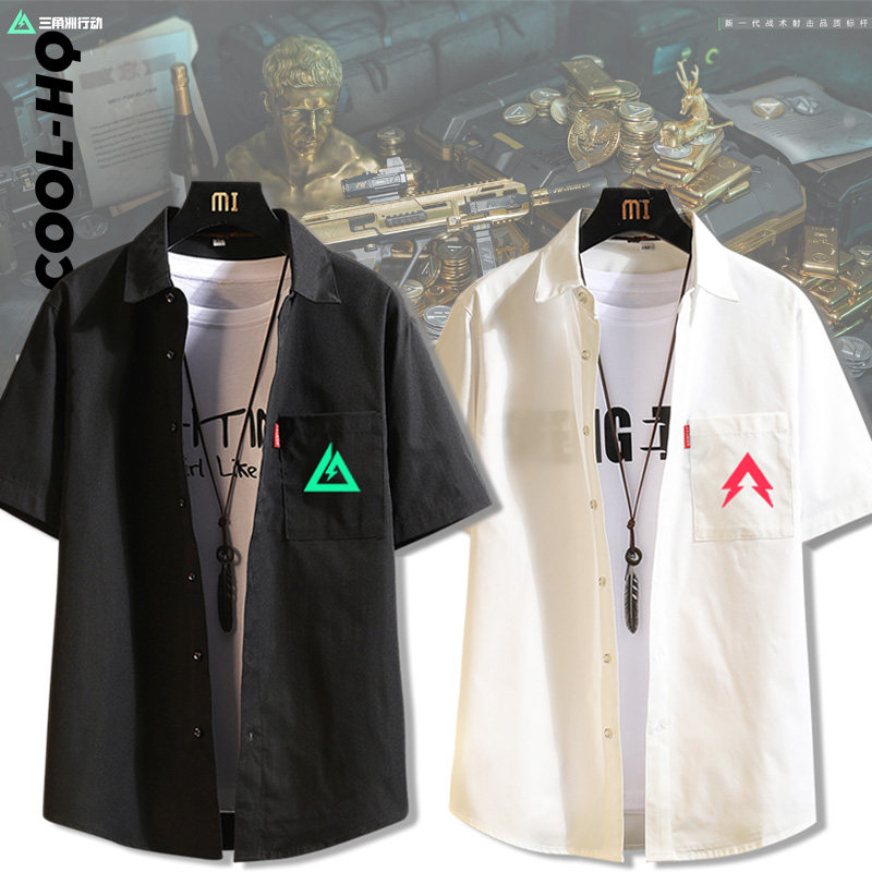 三角洲游戏行动同款战术cos服短袖衬衣夏季男生宽松衬衫外套上衣