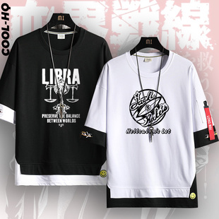 血界战线 幻界战线 雷欧联名周边纯棉飘带短袖T恤夏季青少年上衣