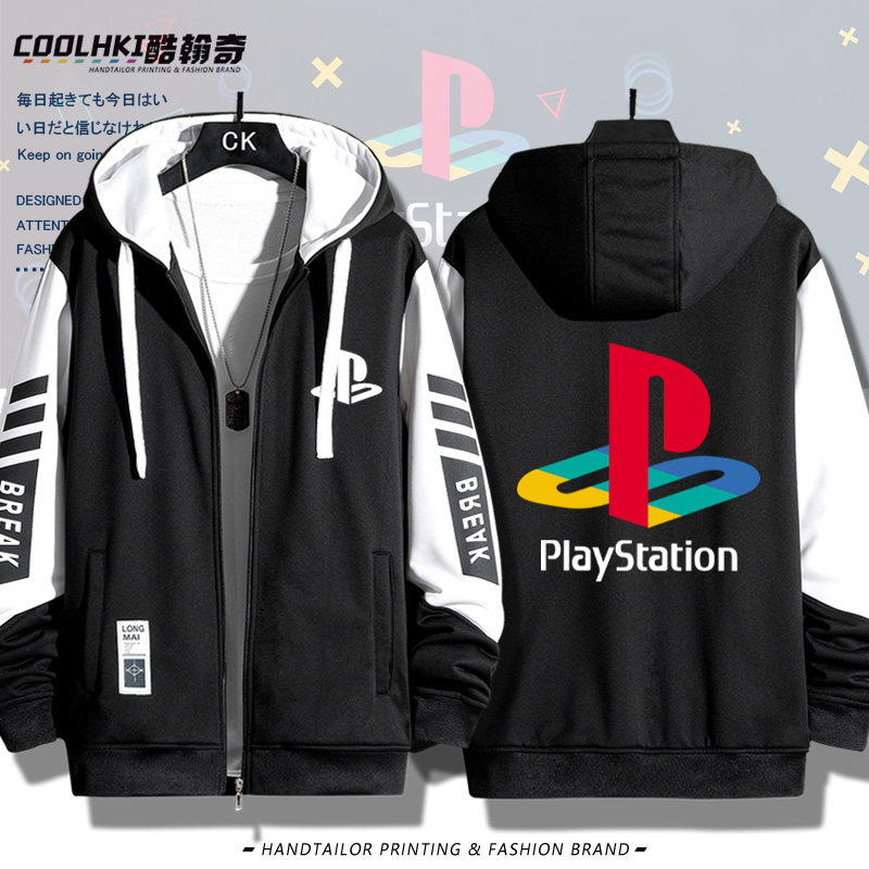 playstation索尼ps4游戏机周边开衫卫衣男装春秋潮牌休闲连帽外套